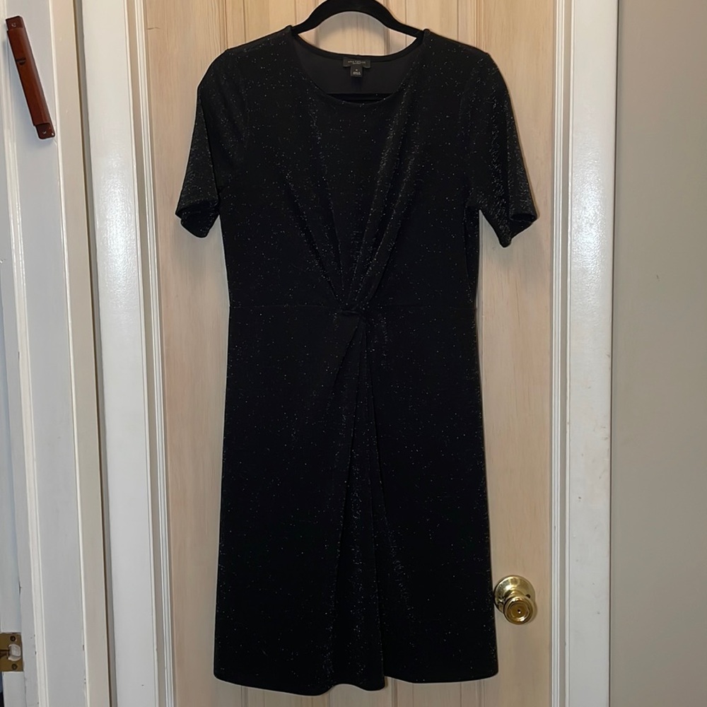 Ann Taylor Factory | Black with Silver Sparkle Knotted Dress